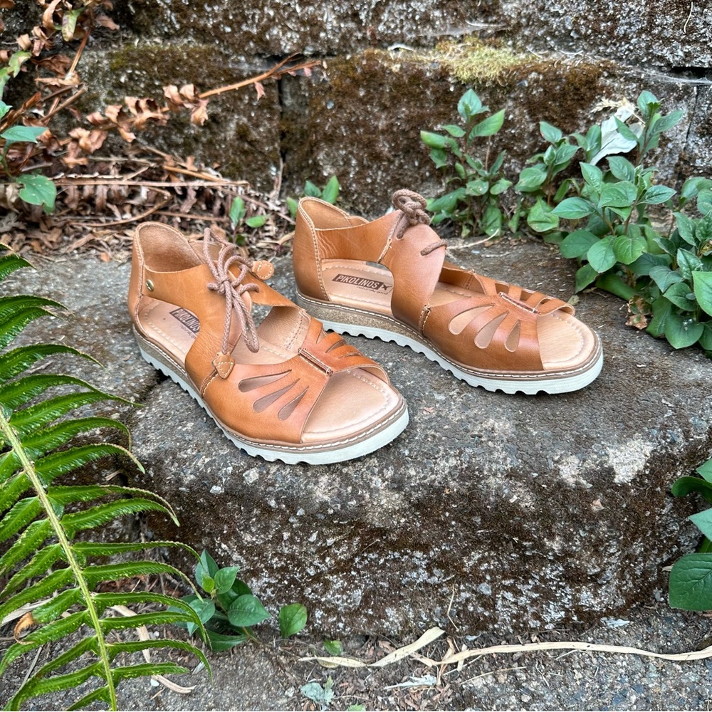 Pikolanos brown  leather sandals, size 6.5